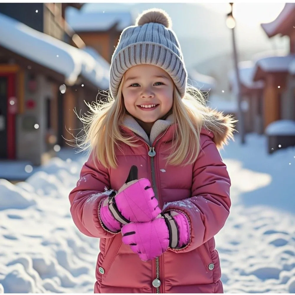 1 Pair Children Warm Gloves Windproof Thermal Children Warm Gloves